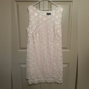 Connected Apparel Cream Sheath Formal Mini Dress